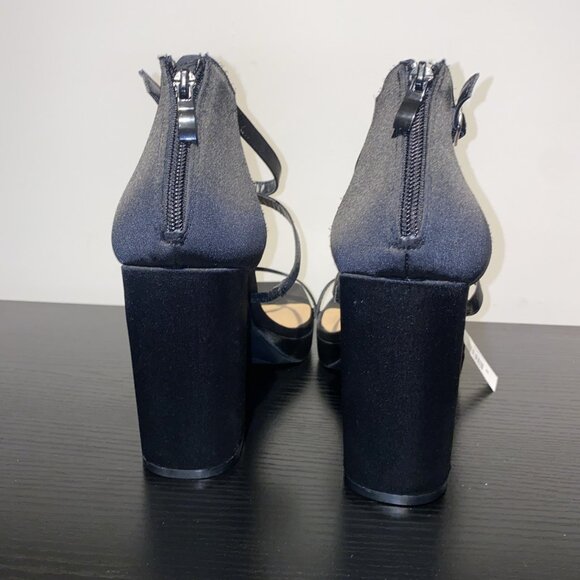Torrid 11W Black Satin Strappy High Heel - Picture 4 of 8